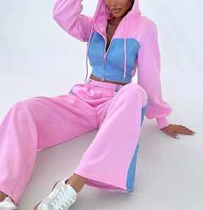 Ensemble de survêtement personnalisé de haute qualité pour femmes, 2 pièces, jogging en velours, tenue de jogging, sweat-shirt et pantalon de survêtement - Product Image 2