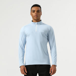 T-shirt à manches longues pour homme, gris, col rond, coupe classique, couleur unie, décontracté, tricoté en coton respirant - Product Image 5