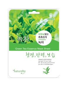 Mascarilla Facial de Té Verde NATUREBY 23g, Producto Hidratante para el Cuidado Facial y del Cuello, Fabricado en Corea, CEJ BEAUTY - Product Image 1