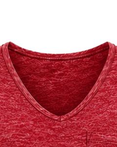 Custom <b>Red</b> V Neck Womens Casual T Shirt Short Sleeve Cotton Blend Soft Lightweight Pocket Tee Summer Comfortable Daily Wear - Product Image 4