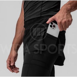 Shorts de sport haute performance 2 en 1 pour hommes, shorts de course et de musculation avec leggings intégrés - Product Image 6