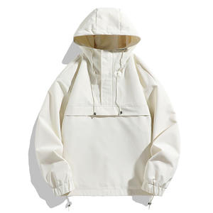 Conjunto de dos piezas informal ligero para hombre, estilo patchwork, cortavientos, chándal urbano de nailon, chaqueta con cremallera y pantalones. - Product Image 1