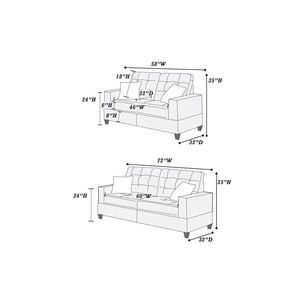 Set Moderno di Divano e Divanetto in Polifibra Nera Trapuntata con Cuscini per Soggiorno - Product Image 4