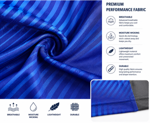 Chemise de golf personnalisée bleue unie pour homme, légère, à séchage rapide, anti-humidité, pour équipe sportive, uniforme d'entreprise - Product Image 5