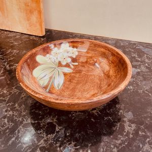 Bol à salade en bois poli, design moderne, écologique, avec décor Meena, pour la maison, les restaurants et les fêtes - Product Image 4