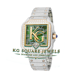 Reloj Mecánico Cuadrado con Bisel de Diamantes, Esfera Azul, Acero Inoxidable, Reloj de Pulsera de Lujo Unisex - Product Image 2