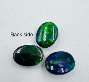 Opale de synthèse (créée en laboratoire) multi-feu, ovale, tailles assorties, cabochon, lot de pierres précieuses en vrac pour la fabrication de bijoux, K Gems EO-03 - Product Image 3