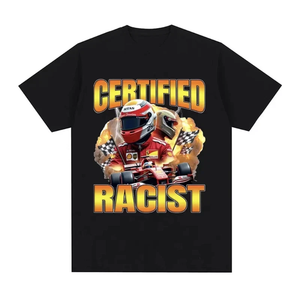 Certified Racist Racing Print <b>Men's</b> Short Sleeve T-Shirt Regular Fit Cotton Jersey Casual O-Neck Top - Product Image 2