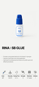 Colle pour extensions de cils liquides PMMA de type SB, imperméable, végane, séchage ultra-rapide, adhérence forte, fabriquée en Corée, flacon OEM - Product Image 2