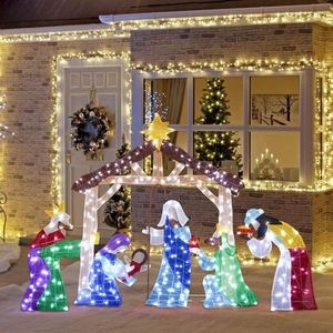 Decorazioni Natalizie da Esterno 2D Illuminate 5FT con 400 Luci LED Bianco Caldo, Picchetti e Facili da Gonfiare - Product Image 4