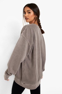 Pull à capuche en coton avec Logo 3D en relief pour femme - Product Image 2