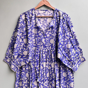 เดรสลำลองผู้หญิง ใส่ได้ทุกวัน ทุกฤดู ผ้าทอ 100% ผ้าฝ้าย พิมพ์ลายดอกไม้/สีพื้น แขนสั้น เอวทรงเอ็มไพร์ ทรงเบบี้ดอลล์ - Product Image 2