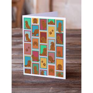 Whimsical A7 tamaño 5x7 tarjetas de notas en blanco Paquete de 8 tarjetas de felicitación Ruby Cavalier Spaniel con sobres - Product Image 2