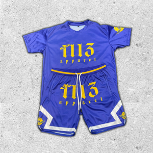 Conjunto de Camiseta a Cuadros Personalizada para Hombre, Talla Grande, Ropa Deportiva de Algodón con Pantalones Cortos de Gimnasio, Conjunto de 2 Piezas en Talla Grande - Product Image 6