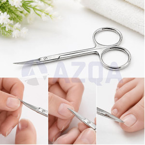 Ciseaux à ongles et à cuticules incurvés en acier inoxydable avec lames tranchantes pour manucure, pédicure et soin des ongles professionnels - Product Image 6