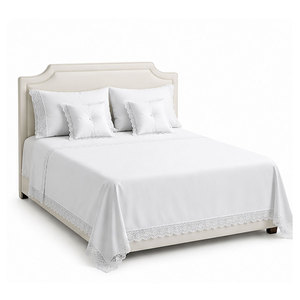 Elegant Plain White <b>Bed</b> Sheet Comfortable Breathable Bedding Set With Matching <b>Pillow</b> Covers For Daily Home Use - Product Image 3