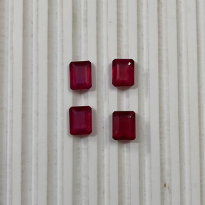 พลอยทับทิมทรงแปดเหลี่ยมเจียระไน บรรจุในแก้วธรรมชาติ สำหรับทำเครื่องประดับ พลอยหลวมจากเหมืองซูดาน ขนาดปรับเทียบได้ - Product Image 1