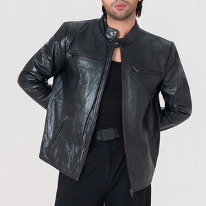 Icon by Gilani <b>Men</b>’s Black Biker <b>Leather</b> <b>Jacket</b> - Moto <b>Leather</b> <b>Jacket</b> - Product Image 2