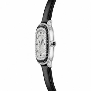 Luxury Women's Rectangle <b>Diamond</b> <b>Watch</b> Analog Quartz Silver Stainless Steel Case Leather Band - Product Image 4