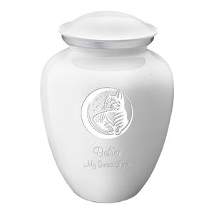 White Enamel Pet Cremation <b>Urn</b> Animal Funeral Supplies Burial <b>Ashes</b> Keepsake <b>Urns</b> Memorial Pet <b>Urns</b> <b>For</b> Cat & <b>Dog</b> <b>Ash</b> Display - Product Image 1
