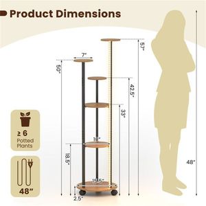 6 Tier Smart Plant <b>Stand</b> with RGB Light Strip & Remote <b>Control</b> Smart APP for Home Decor Natural Color Smart Pots & Planters - Product Image 4