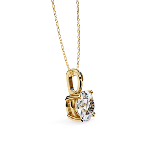 <b>Delicate</b> Solitaire <b>Necklace</b> Lab Grown Diamond Brilliant Cut Prong Rose Gold White Gold New Elegant Trendy 14K Diamond Jewelry - Product Image 6