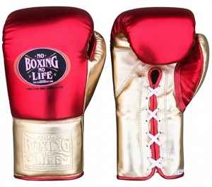 No Boxing No Life Guantes de Boxeo Profesionales Estilo Mexicano con Cordones, Guantes de Entrenamiento y Sparring de Cuero Genuino - Product Image 6