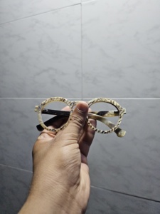 Lunettes rondes en corne de mouton faites à la main, imitation antique, montures artisanales naturelles - Product Image 6