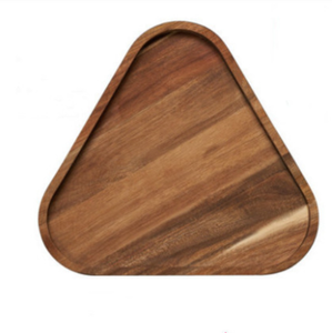 Bandeja Triangular Creativa de Madera para Té y Frutas Chinas, Bandeja de Madera de Acacia para Postres y Pan, Bandeja de Madera Maciza - Product Image 2