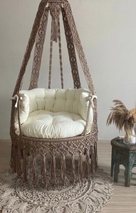 Hanging chair, Macrame swing, hängesessel, Swing chair, Macrame swing chair, hanging chair indoor, chair hanging indoor <b>hammock</b> - Product Image 2