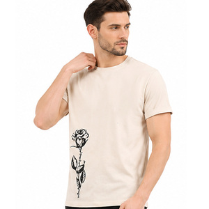 T-shirt en coton pour homme, tissu respirant de haute qualité, logo personnalisé, col rond, fournisseur de vêtements OEM ODM, t-shirt en coton premium pour homme - Product Image 4