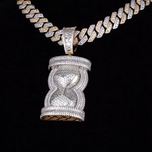 Collier pendentif unisexe en or massif 18 carats plaqué or, style hip-hop, avec diamants naturels taille brillant, pour usage quotidien AMBER - Product Image 1