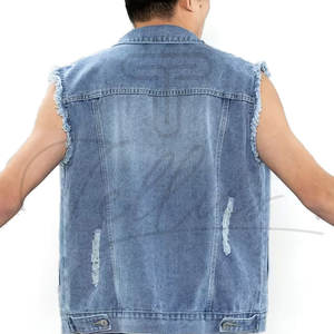 Chaquetas de Mezclilla sin Mangas con Logotipo Personalizado OEM, Chaquetas de Mezclilla de Alta Calidad para Hombre - Product Image 3
