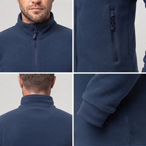 Veste polaire à col montant pour homme, vêtement d'hiver décontracté, veste d'entraînement en molleton polaire zippée pour homme, vestes d'échauffement d'hiver en molleton bouclette - Product Image 6