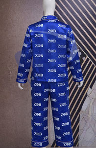 ชุดเสื้อและกางเกงผ้าซาตินสำหรับใส่นอนชุดเสื้อผ้าสำหรับใส่นอน Zeta phi Beta zpb ปรับแต่งโลโก้ได้ตามต้องการ - Product Image 2