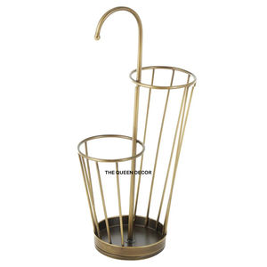 Porte-parapluie en métal fait main d'inspiration vintage, résistant aux intempéries, au design charmant pour les intérieurs classiques, artisanat métallique - Product Image 1