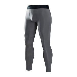 Leggings de compression intégrale pour hommes, motif géométrique gris, taille élastique, matière Spandex, séchage rapide, impression par sublimation 180g - Product Image 2