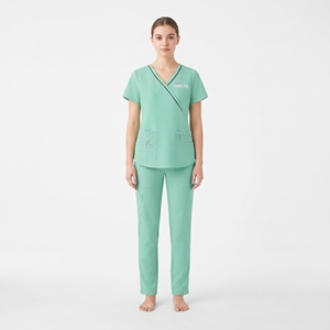 Conjunto de Uniforme Médico para Mujer Hawk Eye, Color Verde, Top de Manga Corta y Pantalones con Bolsillos, Tela de Poliéster Tejido - Product Image 6
