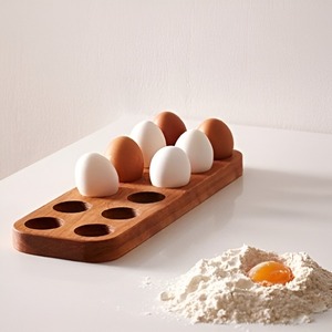 Farmhouse-Style Wooden Kitchen <b>Egg</b> Holder <b>Storage</b> Rack Stackable Design Rust Resistant Washable Multifunctional - Product Image 2