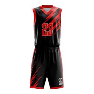 Ensemble de maillot de basket-ball sublimé unisexe WARPRO INDUSTRY, col en V, manches longues, respirant, évacuant l'humidité, short de sport en polyester - Product Image 5