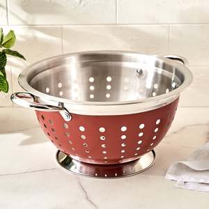 Passoire de cuisine en acier inoxydable avec poignées, égouttoir à légumes pour restaurants et usage domestique, vente en gros, OEM, export en vrac - Product Image 2