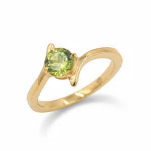 Anillo de Peridoto Natural con Diseño de Panal de Abeja y Acabado en Oro Amarillo, Joyería con Gema Verde - Product Image 1
