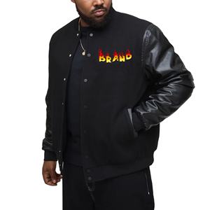 Veste Varsity Letterman en laine 100% coton sur mesure Veste Chenille Patches personnalisée de haute qualité avec manches en cuir - Product Image 1