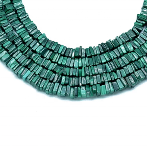 AAA Quality Natural <b>Malachite</b> Heishi Square Beads 5-6mm 16 Inches Plain 0.40mm Hole for Jewellery Making - Product Image 1