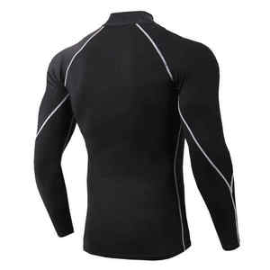 Premium Compression Unisex <b>Long</b> <b>Sleeve</b> Rash Guard Quick Dry Spandex 220g Heat-Transfer Printed Fitness Shirt <b>Tops</b> <b>Black</b> Green - Product Image 5