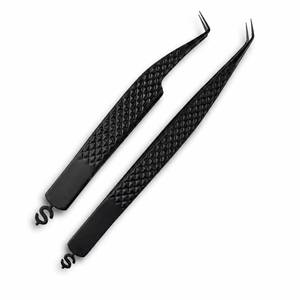 Morje Surgical Precision Stainless Steel Eyelash Tweezers with Smooth Tip Textured Grip 10mm Length for Accurate Application - Product Image 1