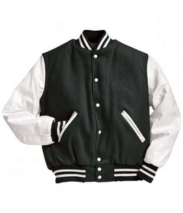 Veste de sport en cuir véritable et laine pour l'hiver, grande taille, style Letterman pour homme - Product Image 2