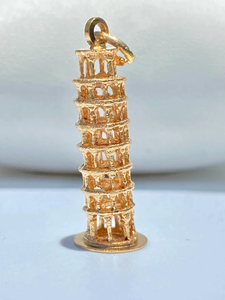 Collar con Colgante Vintage de la Torre de Pisa Chapado en Oro de 18K con Cadena de Serpiente Minimalista para Uso Diario de Mujer, Certificado IGI - Product Image 2