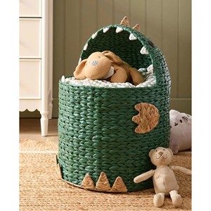 Green Woven Dinosaur Storage <b>Basket</b> For Children's Toy Storage Cute <b>Animal</b> Shaped Organizer - Product Image 1