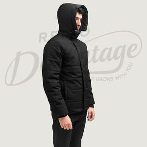 Veste d'hiver matelassée personnalisée pour homme, épaisse, chaude, coupe-vent, à capuche, parka décontractée, veste matelassée pour homme - Product Image 3